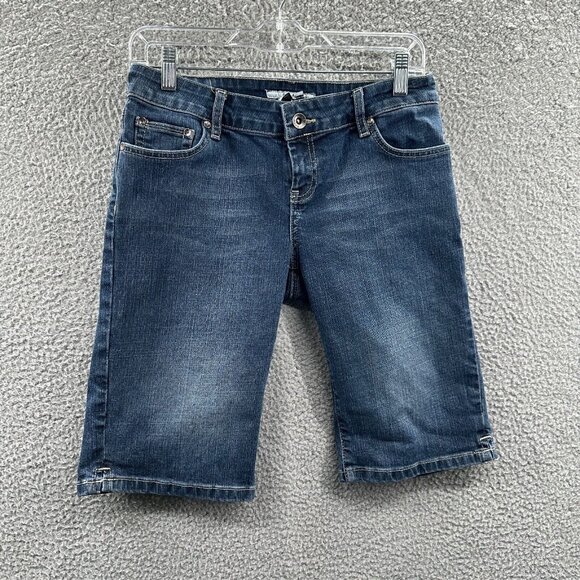 Zara Basic Womens Jean Shorts 8 Blue Denim Mid-Rise Zip Front Pockets - Picture 1 of 11